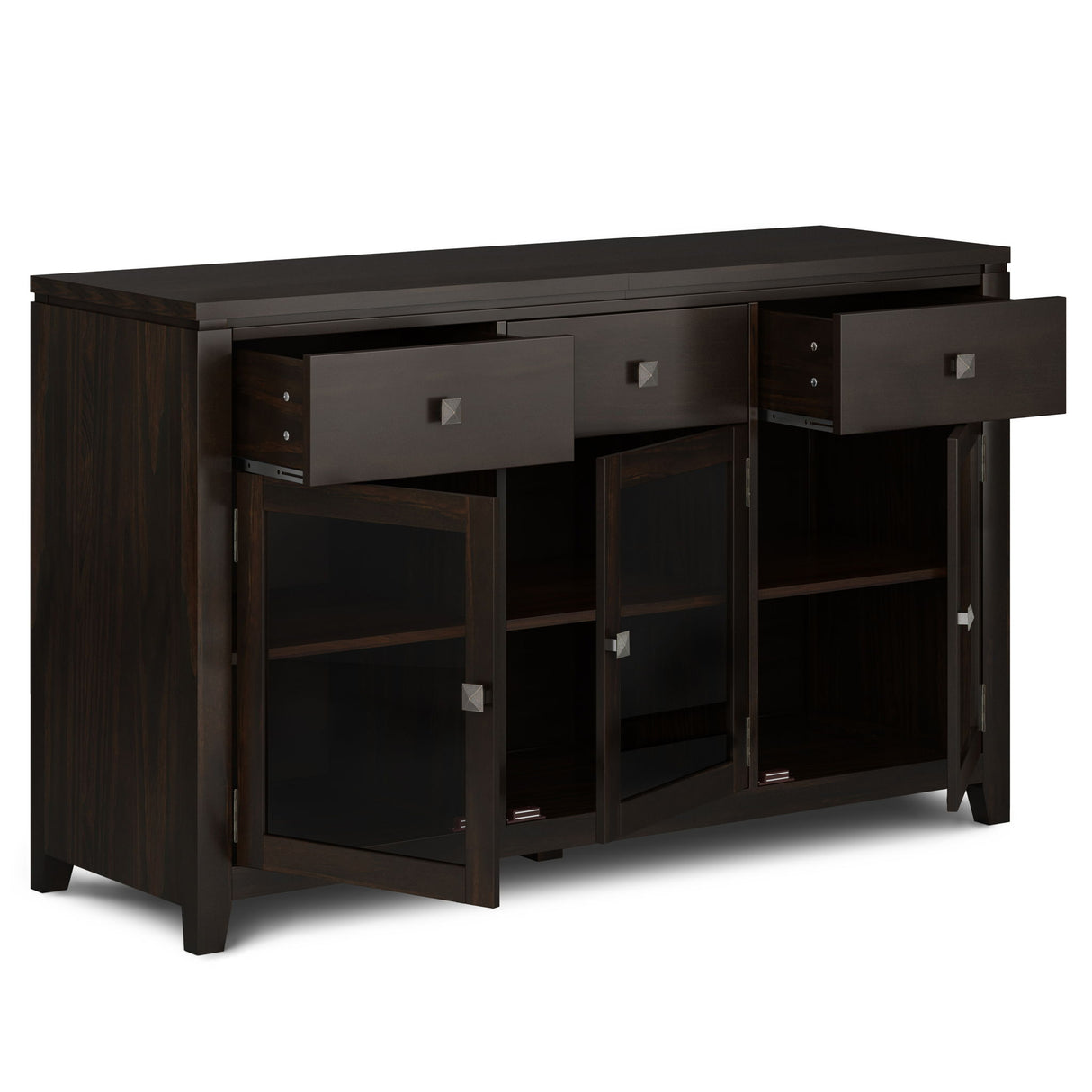 Sideboard Buffet Contemporary Solid Wood 54in x 17in x 32in