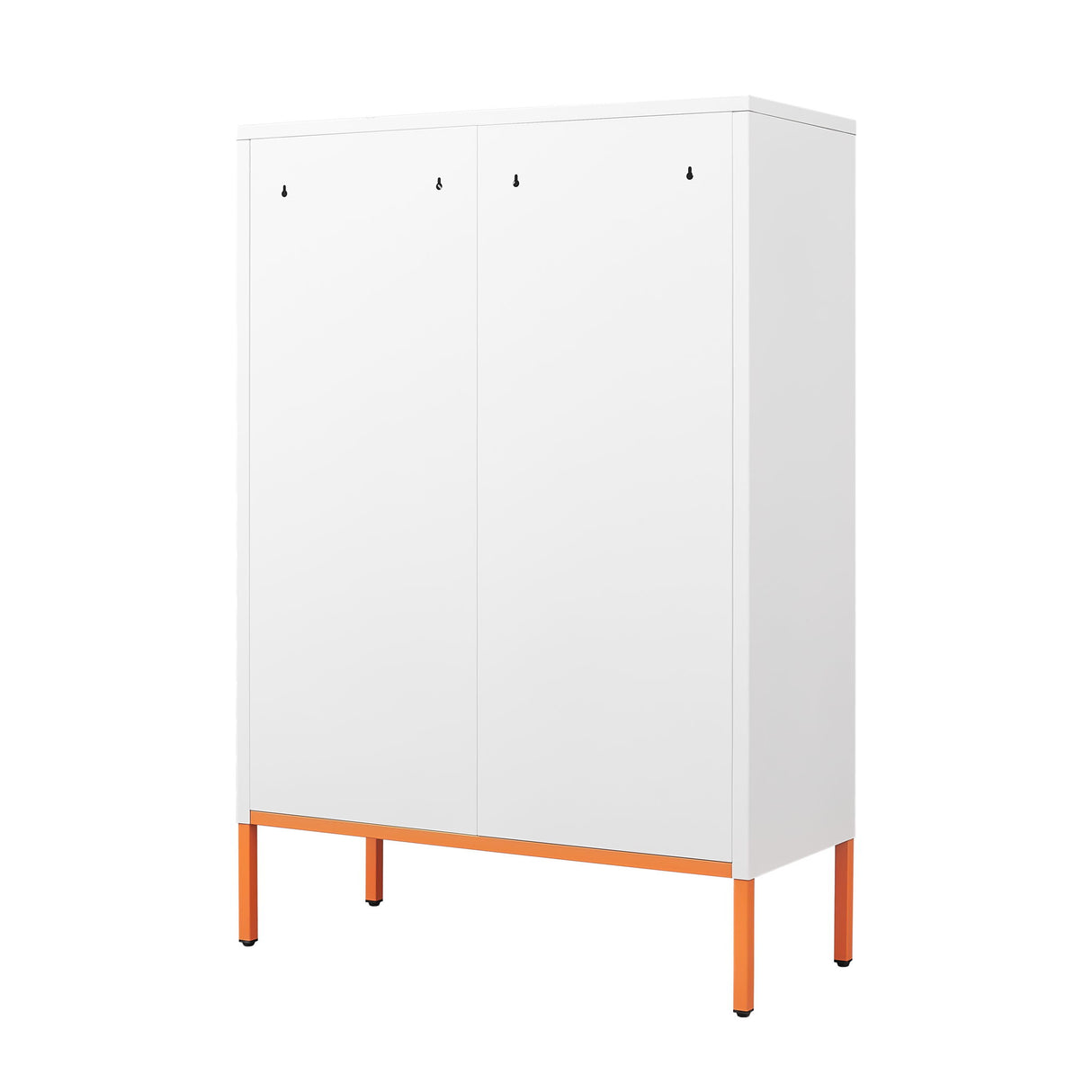 Grid - Double Door Shoe Cabinet With Adjustable Compartments And Moisture Proof Design In Metal - White