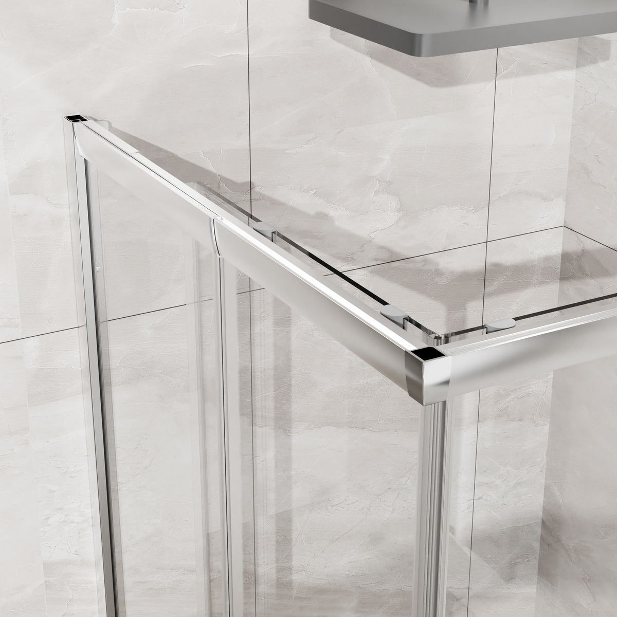 Corner Sliding Shower Door & Base Combo No Drain Kit