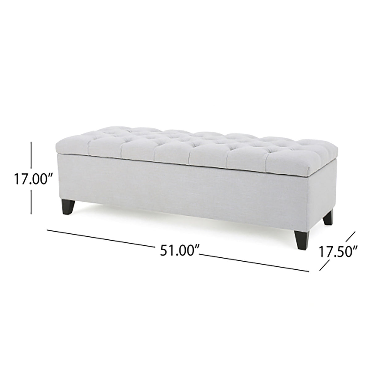 Glouster - Storage Ottoman - Light Gray