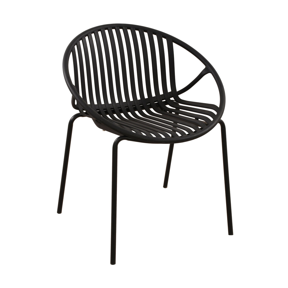 Stackable Outdoor Chairs With Breathable Plastic Backrest (Set of 2)