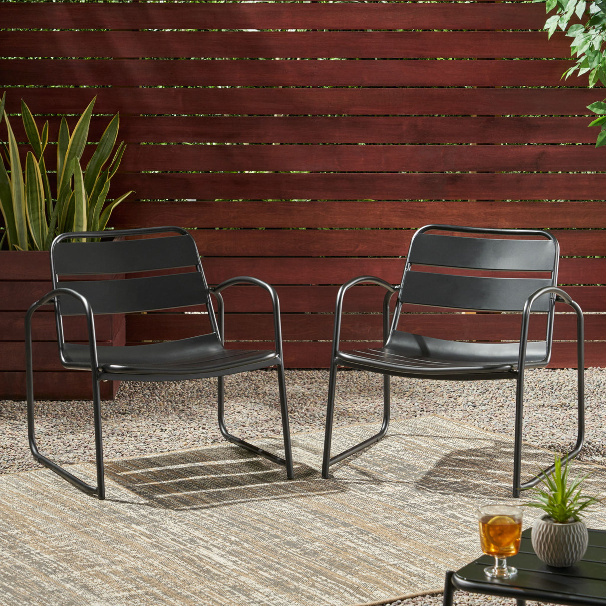 Modern Conrad Chair Outdoor Seating - Matte Black