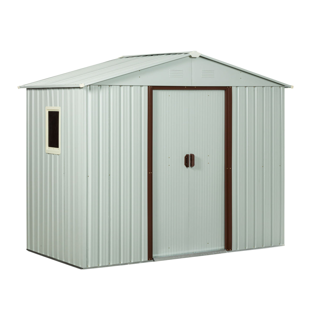 Outdoor Metal Storage Shed Garden Building Weather Resistant Steel 7.5x4ft