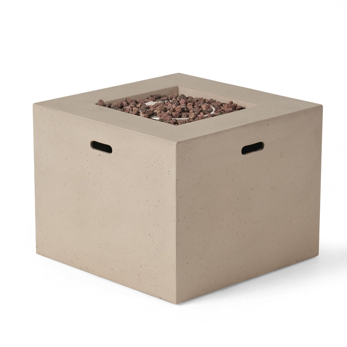 Square Fire Pit 40000 BTU Magnesium Oxide in Gray 31.25in