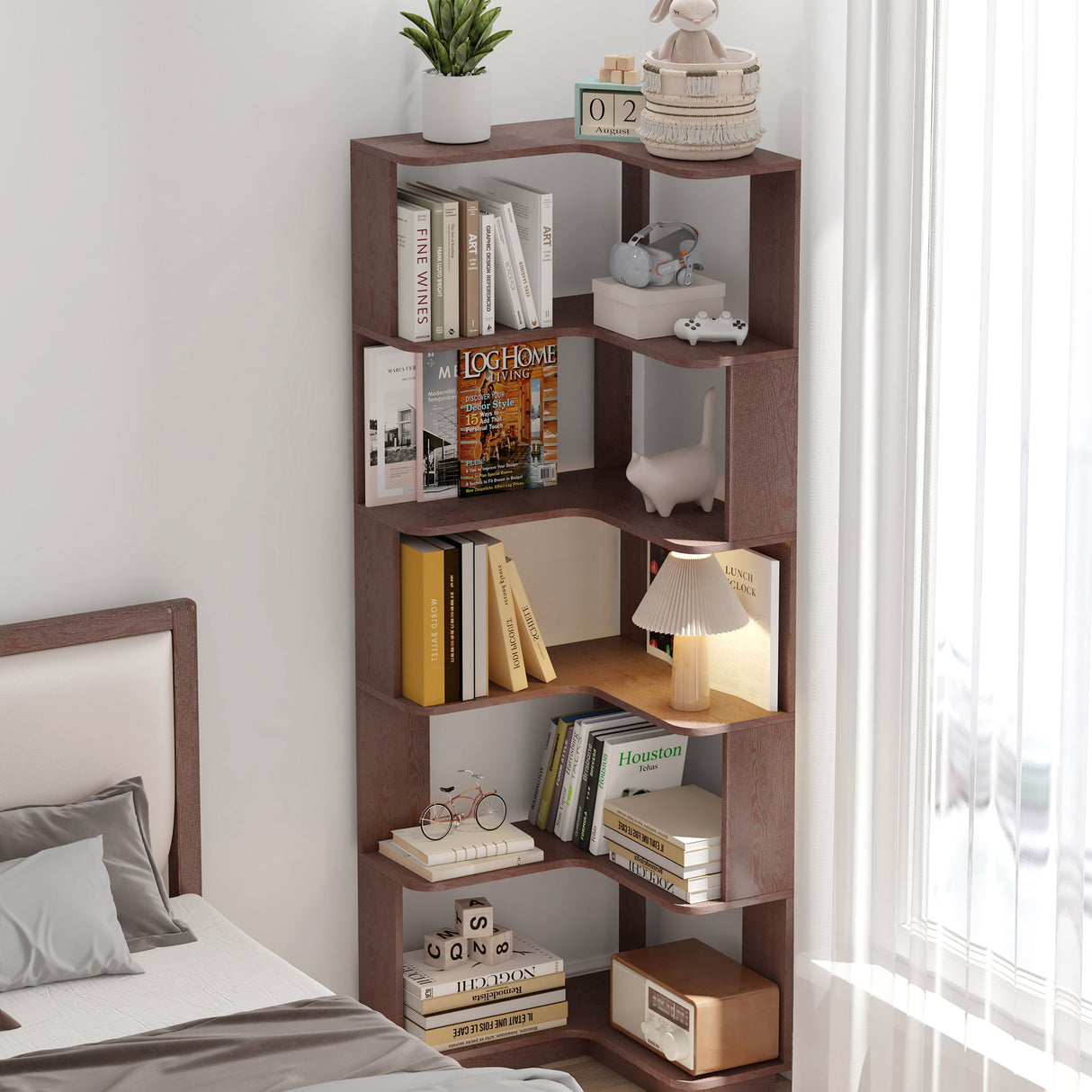 L-Shaped Corner Bookshelf