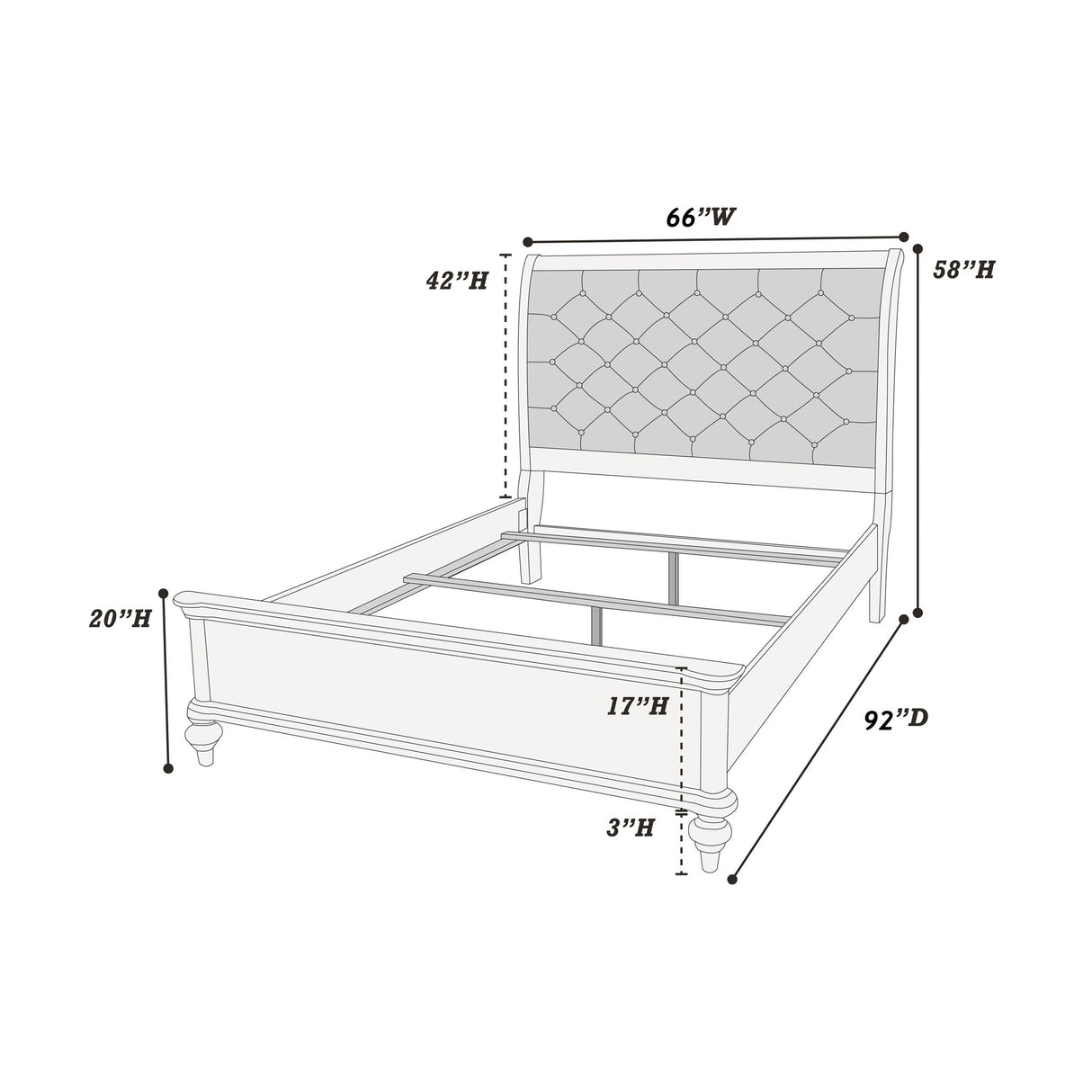 Tufted Headboard Bed