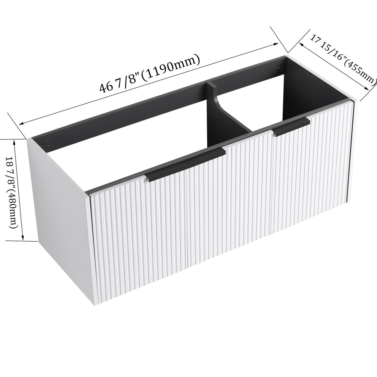 Contemporary Wall Mounted Bathroom Vanity With Soft Close Doors