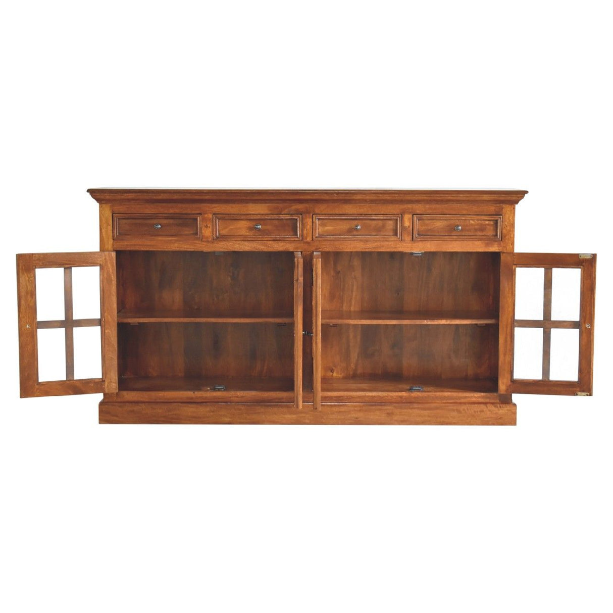 Large Glazed Sideboard Buffet Cabinet Storage Unit Solid Wood 65x35in