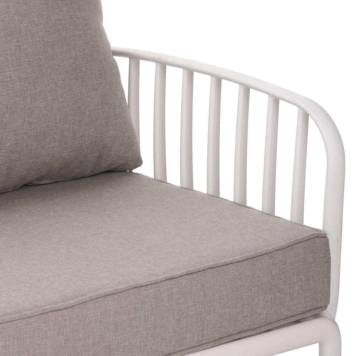 Outdoor Patio Club Chair, Modern Patio Furniture, Waterproof Thick Cushion Deep Seating For Porch, Balcony - White / Gray