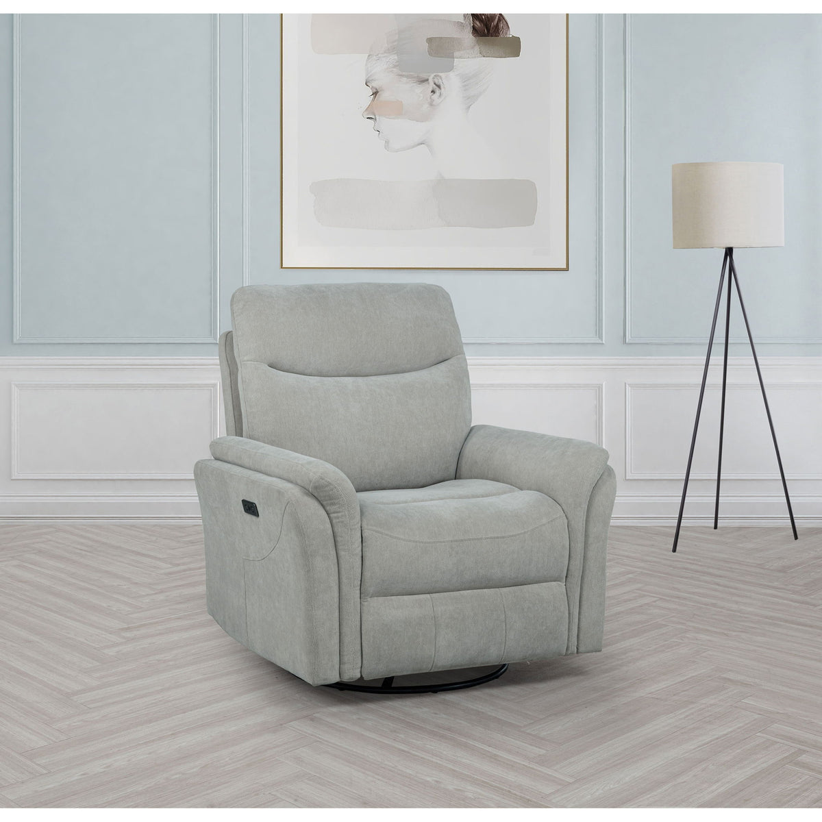 Beacon - Power Swivel Recliner With USB Charging And Adjustable Recline