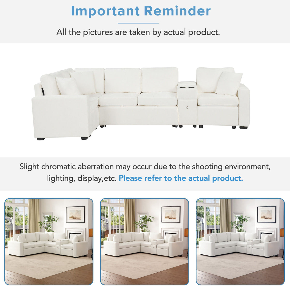 Modular L-Shaped Sectional Sofa Bed With Pull-Out Sleeper, Cup Holders, And Storage
