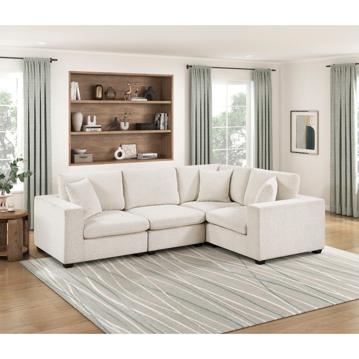 Beige Chenille Modular Armless Chair - π’ Armless Chairs available at Alpine Outlets in Denver