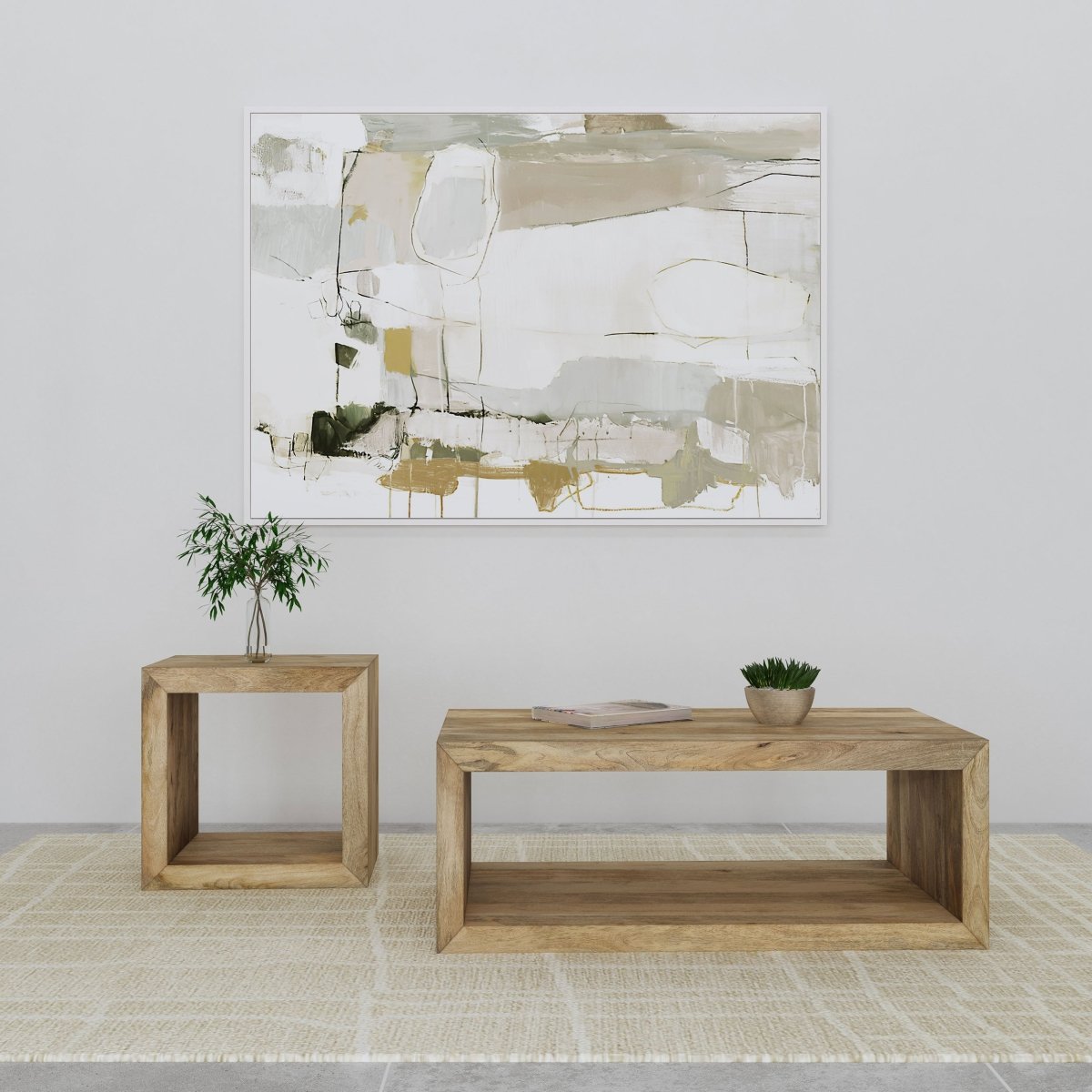 Benton 2 - Piece Solid Mango Coffee and End Table Set Natural - Coffee Table Sets available at Alpine Outlets in Denver