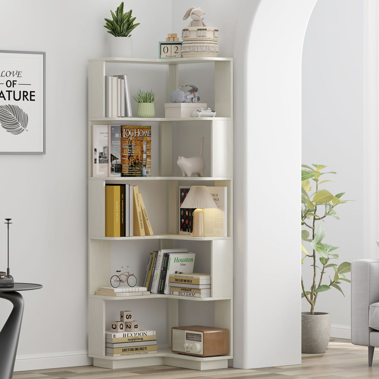 L-Shaped Corner Bookshelf