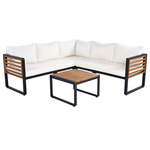 4-Piece Outdoor Beige Conversation Set