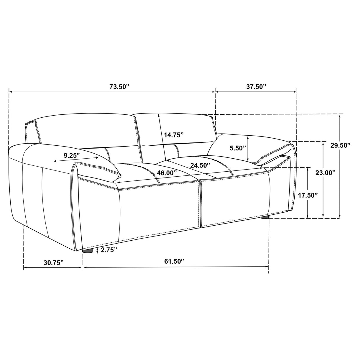Hudson - Modern Loveseat