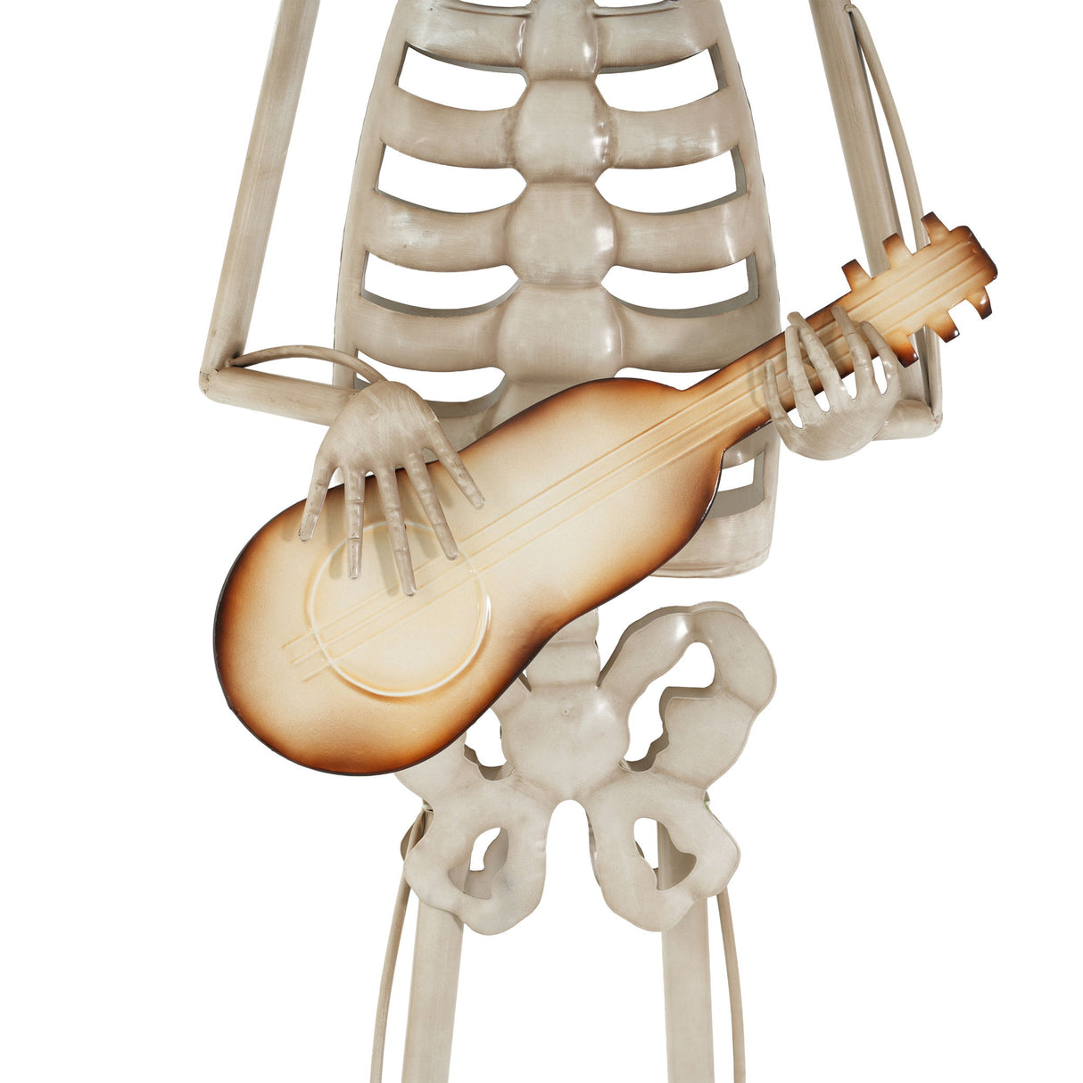 Halloween Skeleton Guitar Yard Decoration For Outdoor Porch - Ivory White