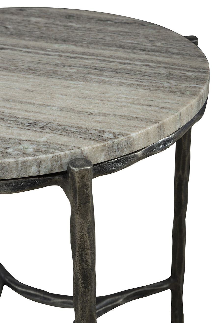 Stonewall - End Table - Silver / Black