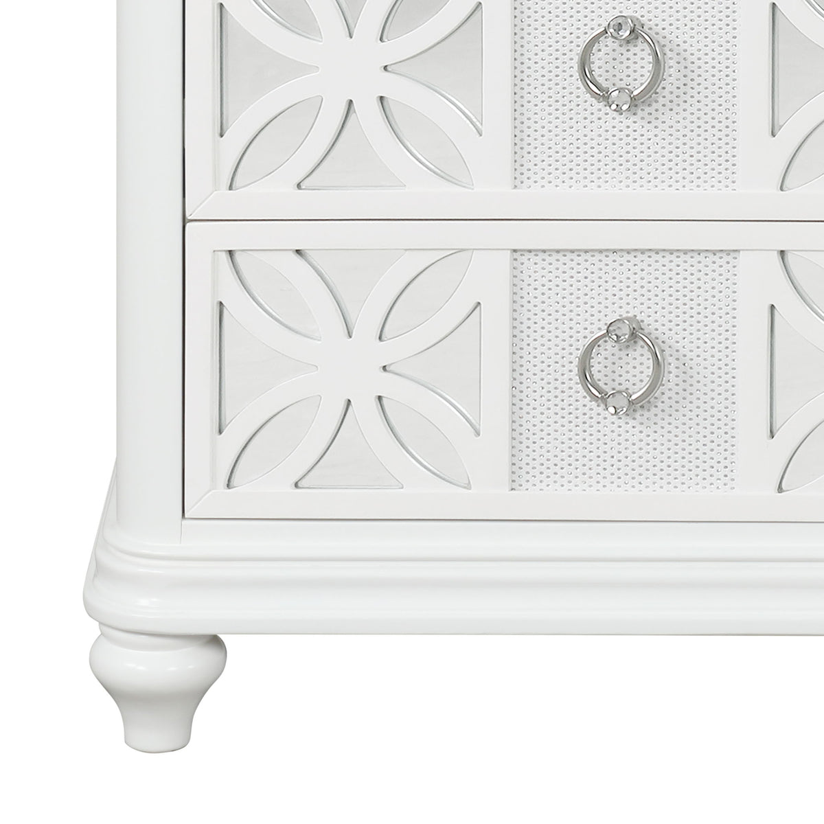 Abigale - 2 Drawer Nightstand With LED - White