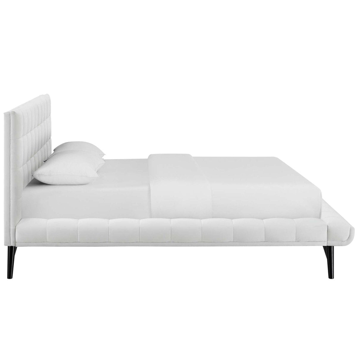 Biscuit Tufted Performance Velvet Queen Platform Bed - Platform Bed available at Alpine Outlets in Denver