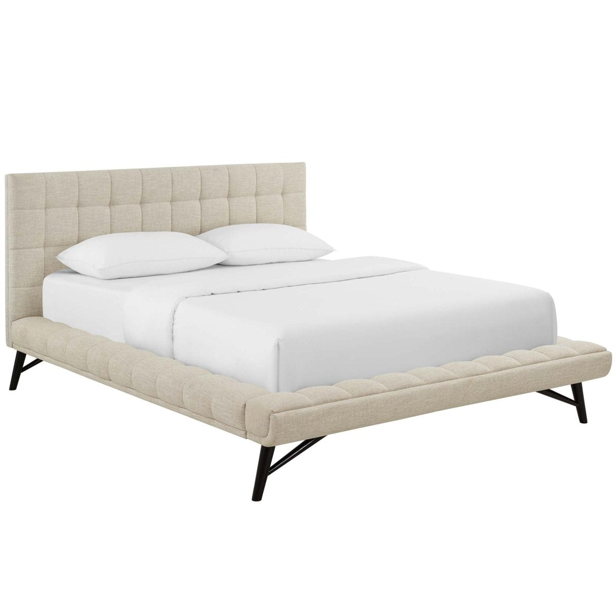 Biscuit Tufted Performance Velvet Queen Platform Bed - Platform Bed available at Alpine Outlets in Denver