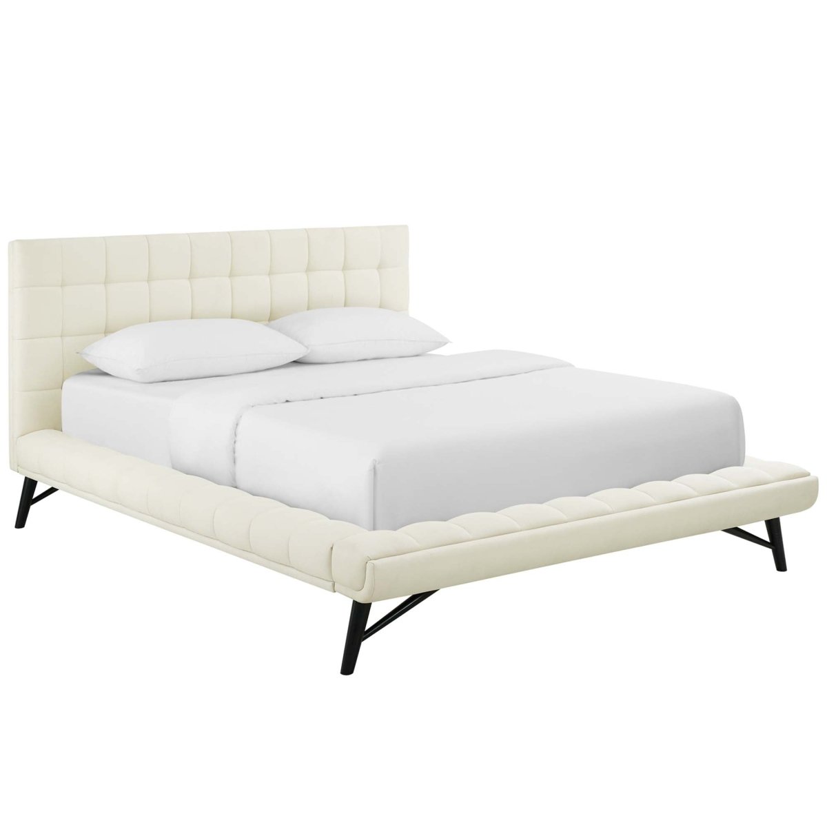 Biscuit Tufted Performance Velvet Queen Platform Bed - Platform Bed available at Alpine Outlets in Denver