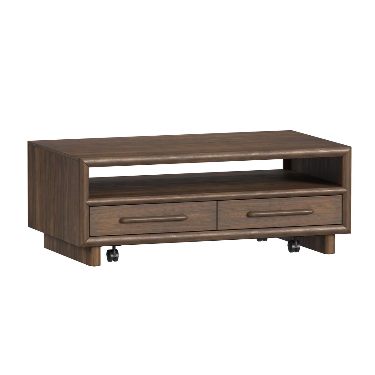 Brisbane 4-Drawer Coffee Table with Casters in Brown