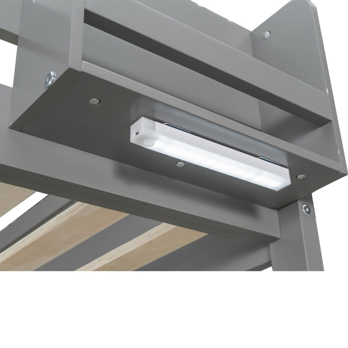 Bunk Bed With Built In Shelves, Storage Box, LED Light And USB Charging Station - Bunk Beds available at Alpine Outlets in Denver