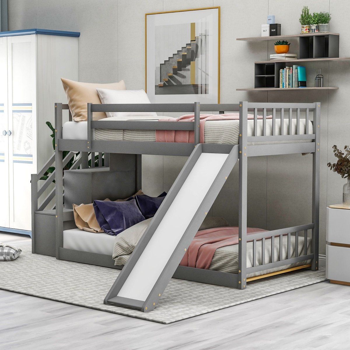 Bunk Bed With Convertible Slide And Stairway - Bunk Beds available at Alpine Outlets in Denver