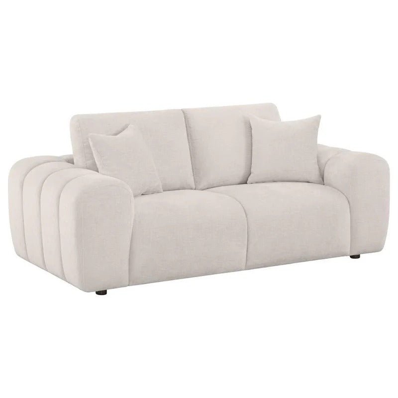 Burnett Chenille Upholstered Wide Arm Loveseat - π’ Living Room Furniture available at Alpine Outlets in Denver