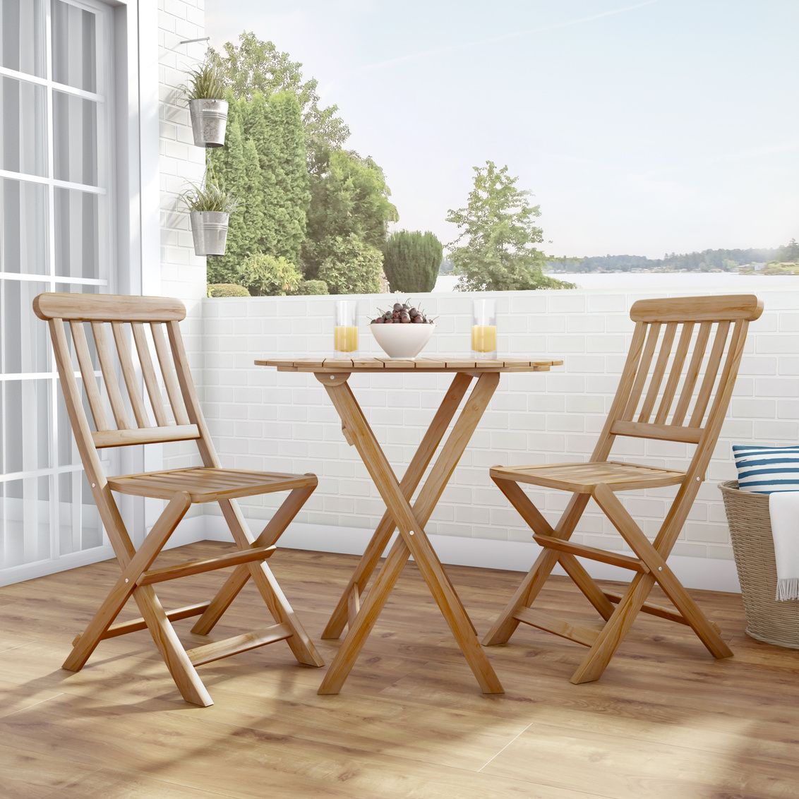 Linon Catalan Caf Set Acorn Finish