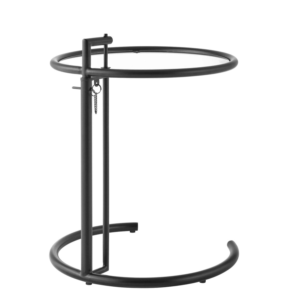 C Shaped Glass Side Table with Metal Frame β Adjustable 20 Inch - End & Side Tables available at Alpine Outlets in Denver