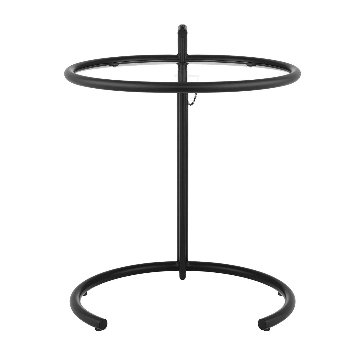 C Shaped Glass Side Table with Metal Frame β Adjustable 20 Inch - End & Side Tables available at Alpine Outlets in Denver