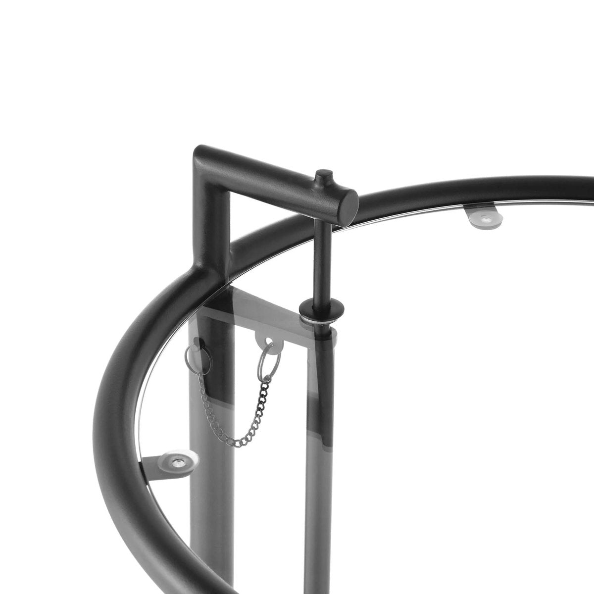 C Shaped Glass Side Table with Metal Frame β Adjustable 20 Inch - End & Side Tables available at Alpine Outlets in Denver