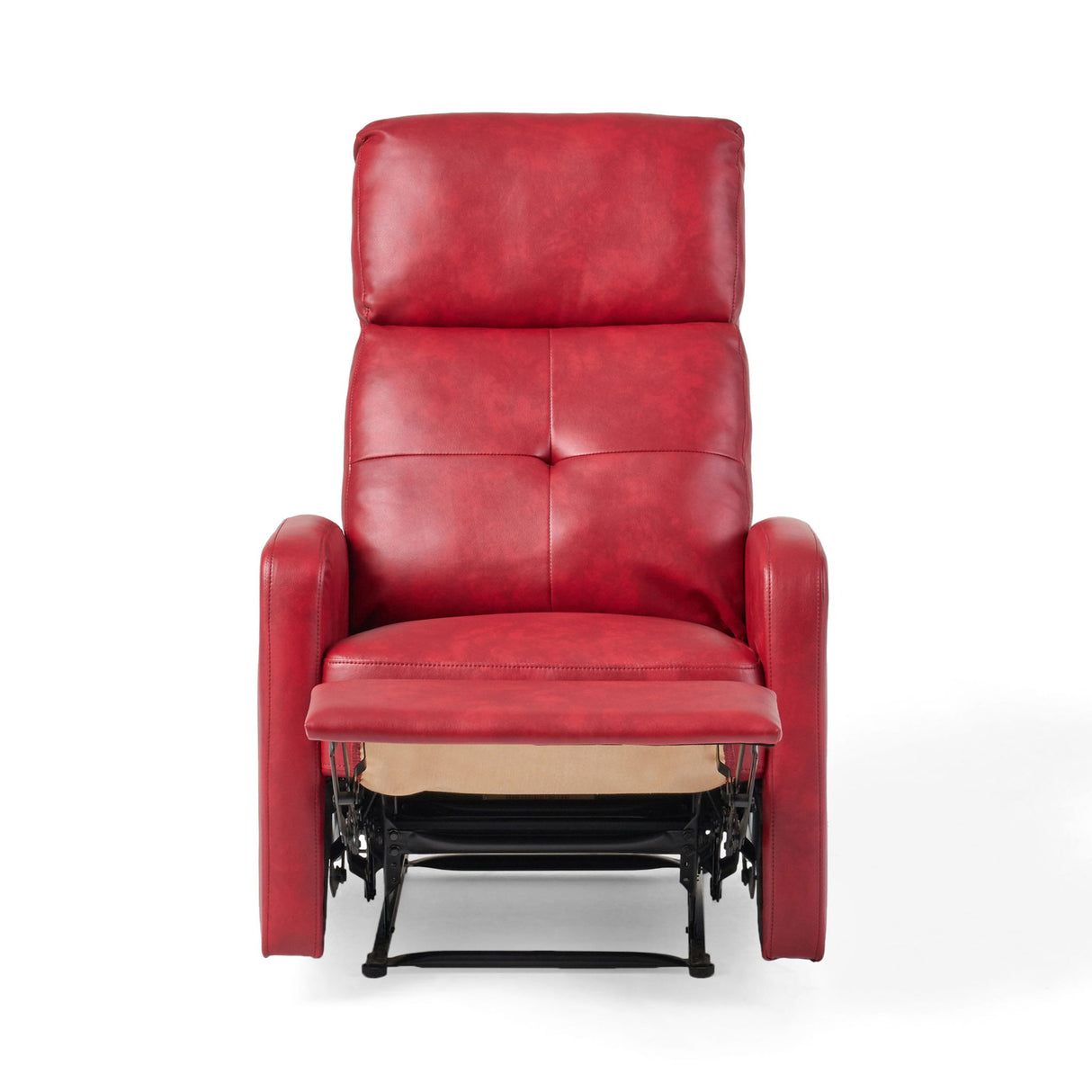 Contemporary Recliner Chair With Lever Mechanism - Red