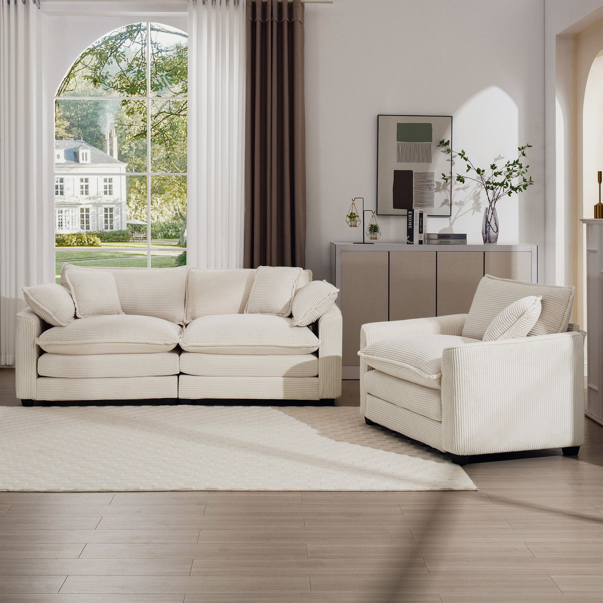 Elegant Oversized Sectional Sofa Set With Deep Seats And Flexible Layout