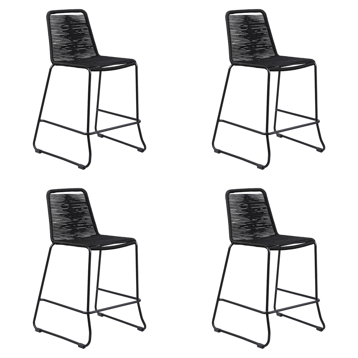 Shasta - 26" Outdoor Metal And Rope Stackable Barstool