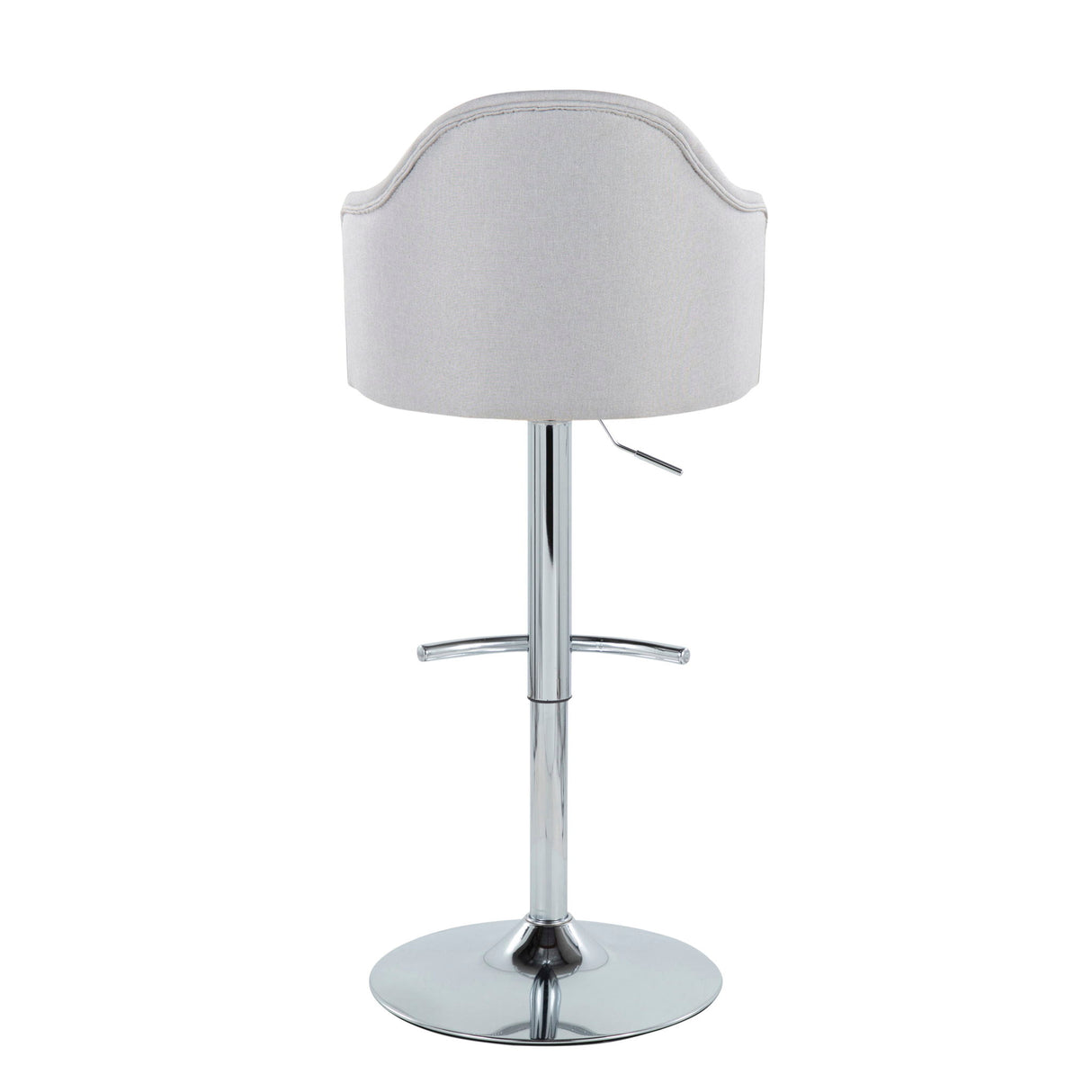 Ahoy - Contemporary Adjustable Barstool With Swivel With Rounded T Footrest (Set of 2)