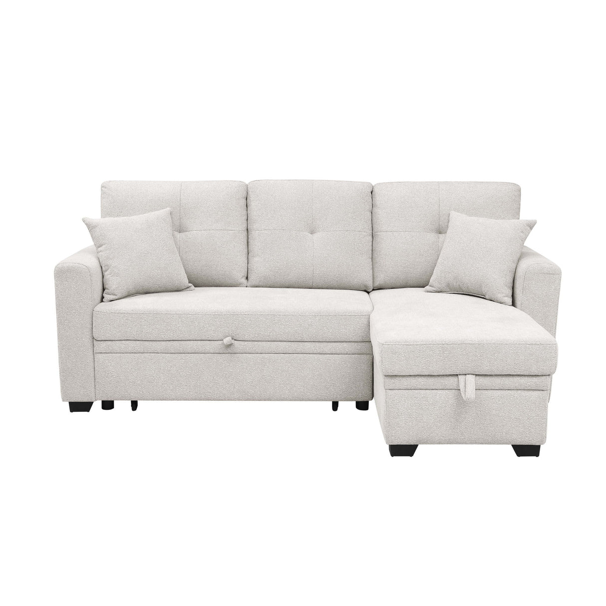 Upholstered Sectional With Pull Out Bed And Chaise Storage