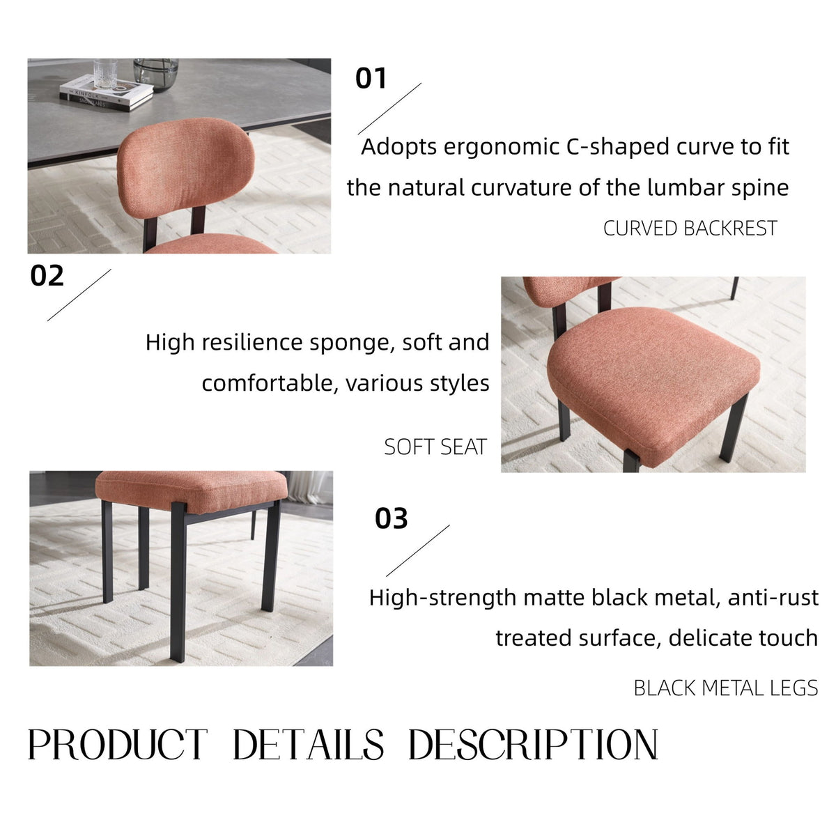 Dining Armless Chairs (Set of 2)