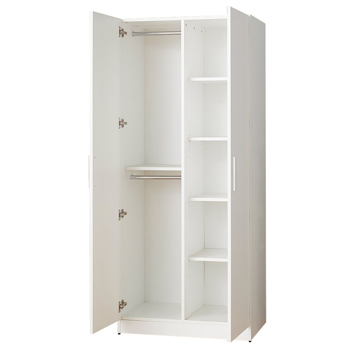 Viviane - Closet With Hanging Bars And 5 Shelves - White