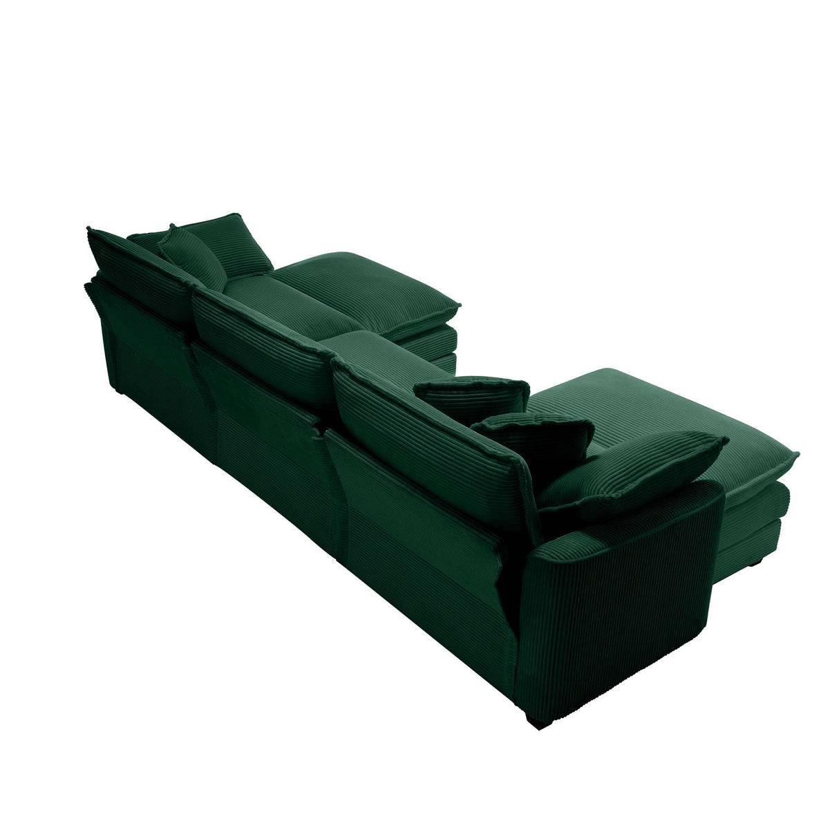 Modern Oversized Modular Cushion Sofa With Ottoman, Low Back, Deep Seating Sofa Set