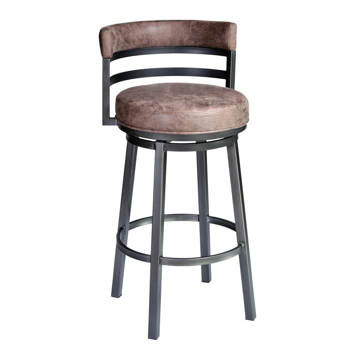 Madrid - 26" Barstool - Mineral Finish With Bandero Tobacco Upholstery