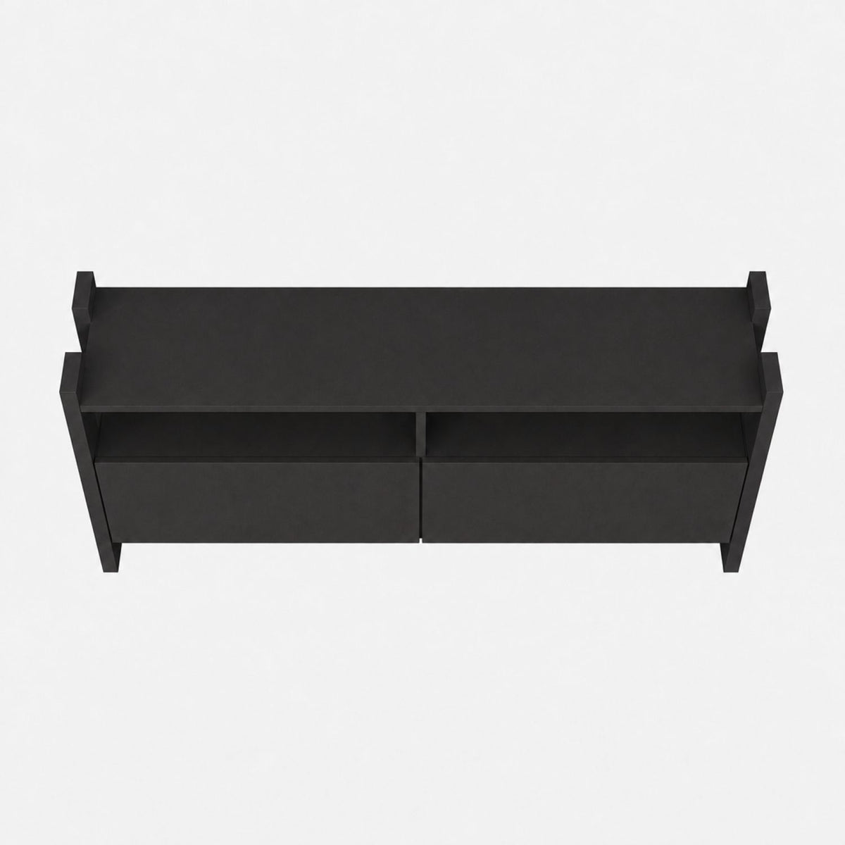 TV Stand For TVs Up To 55" With Open Shelves And 2 Drawers - Carbon Gray