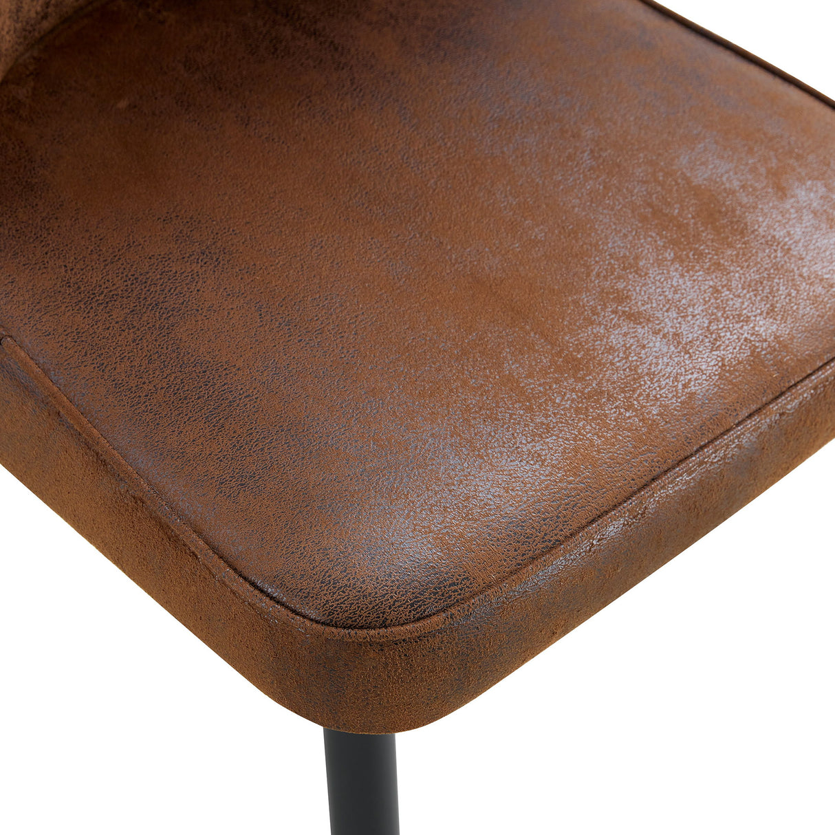 Modern Brown Suede Like Velvet Dining Chair (Set of 2) - Black / Gold