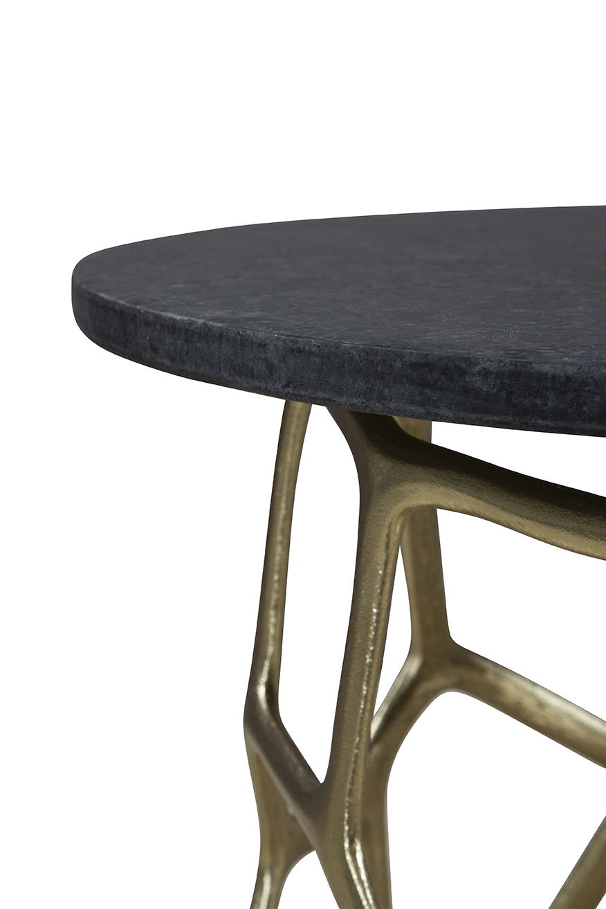 Ariel - Short End Table - Black / Gold