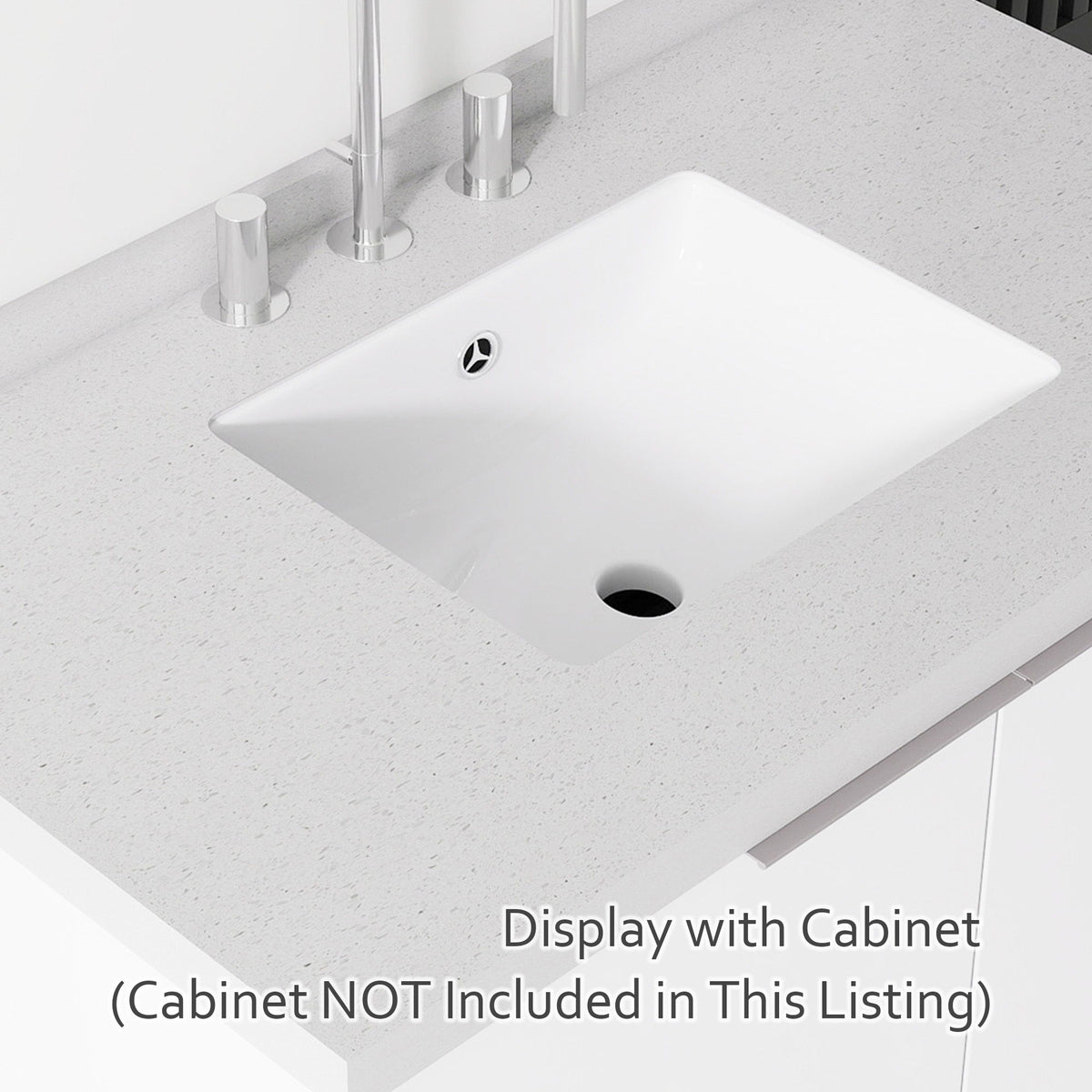 Basin Sink With 2" Thick Rim, Triple Faucet Holes, Sink Only