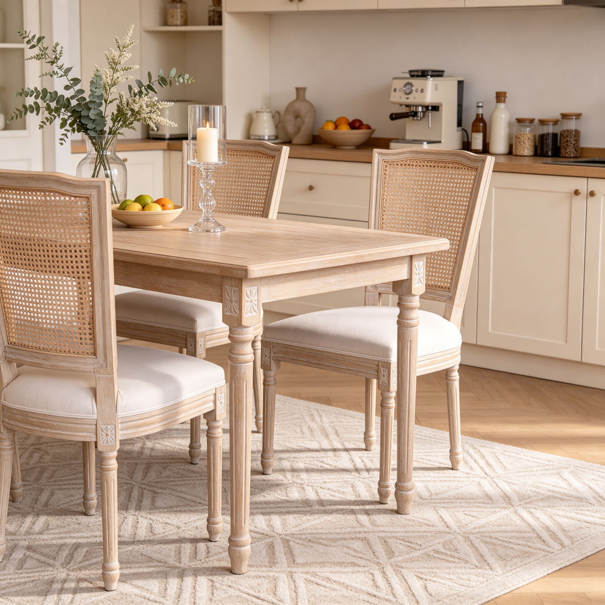 Upholstered Dining Chairs With T - Shaped Back (Set of 2) - Beige
