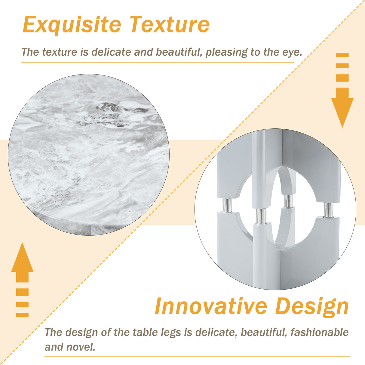 Modern Dining Table With Sleek Hollow-Out Frame And Accents
