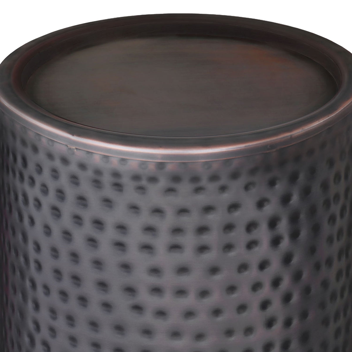 Corbin - Side Table - Hammered Antique Copper - Brown
